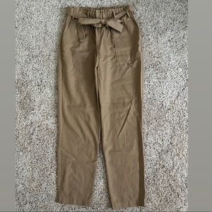 Khaki Straight Leg Pants